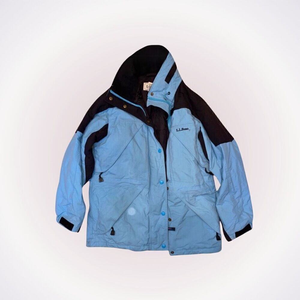 L. L. bean vintage light blue and black snow jacket | Sz SP
